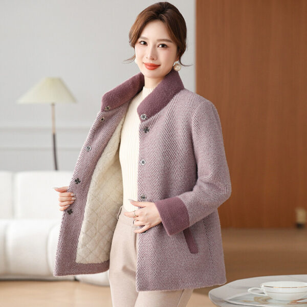 Mom Clothes Fleece Padded Coat Middle-aged And Elderly Women's Cotton-padded Jacket - Image 6