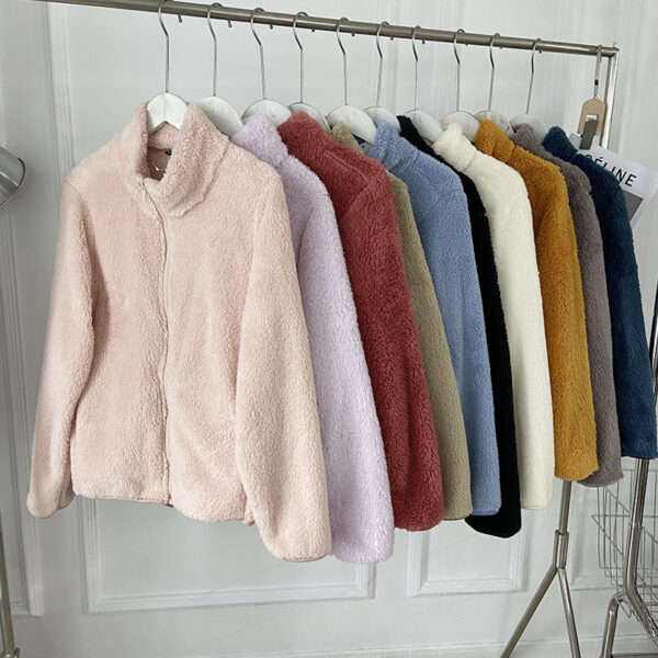 Women's Long Fleece Fleece Cardigan Zipper Coat