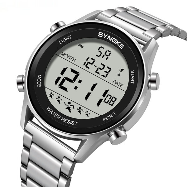 Steel Belt Sports Electronic Watch Waterproof Multifunctional Large Screen Luminous - Image 4