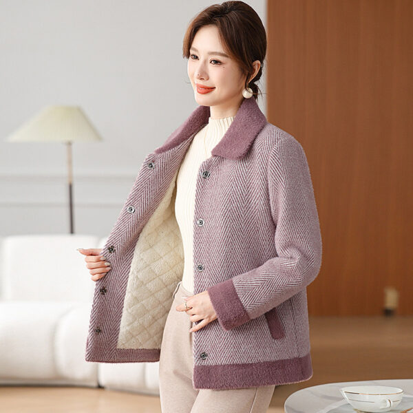 Mom Clothes Fleece Padded Coat Middle-aged And Elderly Women's Cotton-padded Jacket - Image 10