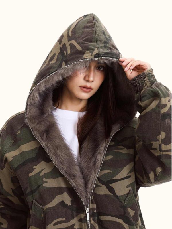 Women's Hooded Camouflage Jacket Cotton-padded Jacket - Image 2