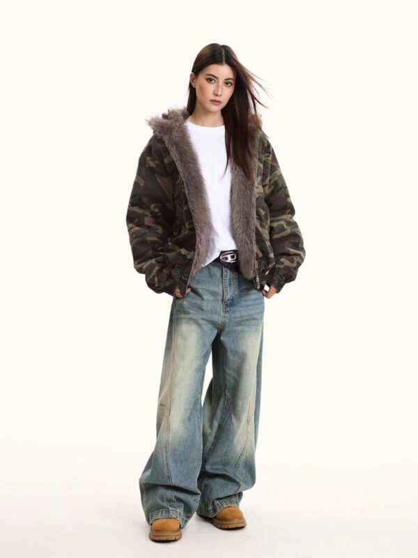 Women's Hooded Camouflage Jacket Cotton-padded Jacket - Image 3