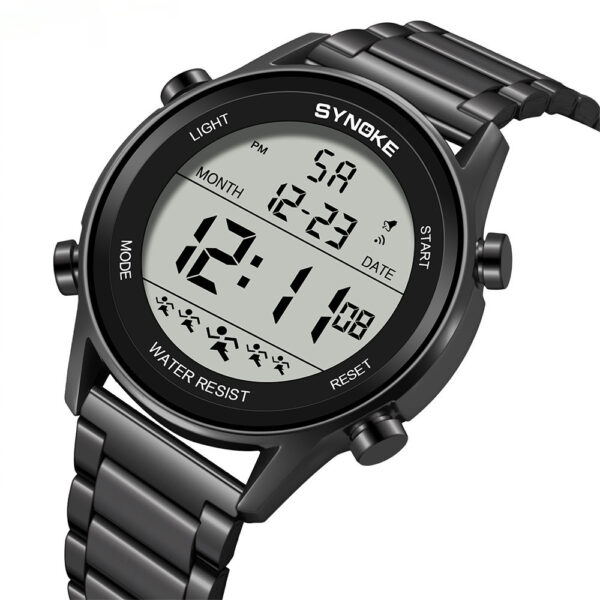 Steel Belt Sports Electronic Watch Waterproof Multifunctional Large Screen Luminous - Image 5