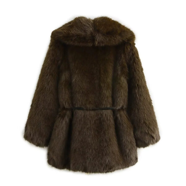 Women's Street Fashion Faux Fur Warm Coat - Image 4