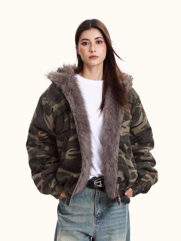 Women's Hooded Camouflage Jacket Cotton-padded Jacket - Image 4